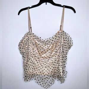 NWT Loft "Polka Dots In Ruching"Plus-size sheer polka dot quite lux. tank top